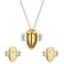 EleQueen 925 Sterling Silver Cute Bee Pendant Choker Necklaces Stud Earrings Jewelry Sets