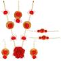 Efulgenz Indian Flower Gota Patti Jewelry Set for Haldi Mehandi Baby Shower Wedding Women Girls