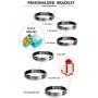 Personalized Engraved Stainless Steel Rubber Bracelet for Men Women Kids DIY Custom Name Date ID Bracelet
