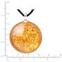 SUVANI Hand Blown Glass Jewelry Shimmering Art Fire Lava Round Pendant Necklace, 18”-20”