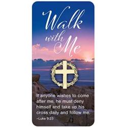 Needzo Walk with Me Easter and Lent Crown of Thorns Lapel Pin with Card, 7/8 Inch