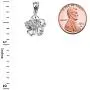 Dainty Sterling Silver CZ Caribbean Hibiscus (Malvaceae) Pendant Necklace