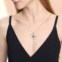 ✦Gifts for Mothers Day✦ Forever Love Heart Necklace Jewelry 18K White Gold/ Rose Gold Plated 925 Sterling Silver Birthstone Pendant Necklace with 5A Cubic Zirconia Birthday Gifts for Women and Girls