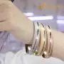 555Jewelry Womens Stainless Steel Two Tone Glitter Swirl Fashion Bangle Bracelet 555Jewelry Womens Stainless Steel Two Tone Glitter Swirl Fashion Bangle Bracelet