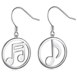 SILVER MOUNTAIN S925 Sterling Silver Music Themed Music Clef Heart Pendant Necklace Ring Earrings Bracelet Musical Jewelry for Women Girls Birthday Gift