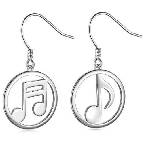 SILVER MOUNTAIN S925 Sterling Silver Music Themed Music Clef Heart Pendant Necklace Ring Earrings Bracelet Musical Jewelry for Women Girls Birthday Gift