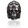 Indian Headdress Skull Head Ring for Men, Indian Chief Skull Ring, Native American Indian Head Rings, Crown Skull Ring Halloween Biker, Vintage Punk Skull Jewelry Gift for Men Boys
