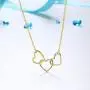 Besilver Triple Heart Necklace for Women Girls Antler/Butterfly/Crystal Iced Out Love Heart Jewelry Gifts for Christmas Day/Valentine Day/Birthday