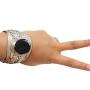 Black Onyx Argentium Plated Silver Adjustable Cuff Bracelet | Boho Jewelry from Nepal