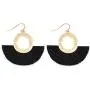 Bohemian Fan Fringe Thread Tassel Drop Earrings - Statement Half Circle, Clover Leatherette, Flower, Quatrefoil Chandelier Dangles Bohemian Fan Fringe Thread Tassel Drop Earrings - Statement Half Circle, Clover Leatherette, Flower, Quatrefoil Chandelier Dangles