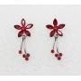 Faship Gorgeous Rhinestone Crystal Floral Necklace Earrings Set