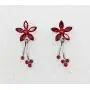 Faship Gorgeous Rhinestone Crystal Floral Necklace Earrings Set