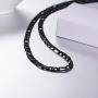 PROSTEEL 316L Stainless Steel Figaro Chain Necklace for Men/Women, Black/18K Real Gold Plated, 4mm to 13mm, 14inch to 30inch, Come Gift Box