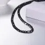 PROSTEEL 316L Stainless Steel Figaro Chain Necklace for Men/Women, Black/18K Real Gold Plated, 4mm to 13mm, 14inch to 30inch, Come Gift Box