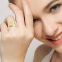 BAOWING Sunflower Rings for Women | Gold Chunky Dome Signet Ring | Stainless Steel Minimalistic Statement Jewelry Gift Girls 18K Gold Size 5