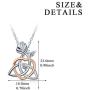 YFN Sterling Silver Celtic Triangle Trinity Knot Necklace Heart Rose Pendant Good Luck Irish Jewelry for Women Gifts