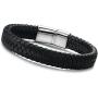 Jstyle Braided Leather Bracelets for Men Bangle Bracelets Fashion Magnetic Clasp 7.5-8.5 Inch