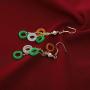 yigedan Natural Gem Dangle Hoops 3 Colors Jade Pearl Drop Earrings for Women Girls 14K Unique Handmade Jewelry
