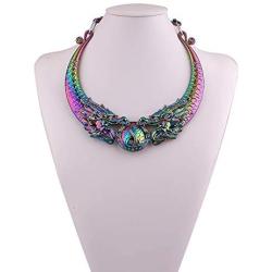 GRACE JUN Vintage Exaggerated Ethnic Carved Chunky Collar Choker Necklace Costume Jewelry