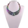 GRACE JUN Vintage Exaggerated Ethnic Carved Chunky Collar Choker Necklace Costume Jewelry