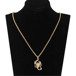 Aineecy Hip Hop Scorpion Necklace for Women Men Personlized Punk Scorpion Scorpio Constellation Pendant Necklace Teen Girls Scorpion Jewelry