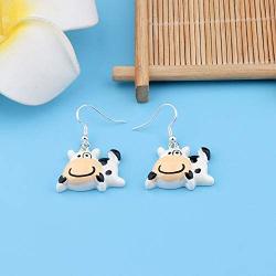 BAUNA Funny Cow Earring Cow Farmer Dangle Earrings Animal Lover Gift for Women Girls Jewelry