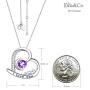Mothers Day Birthday Gifts for Her Sterling Silver Necklace Apirl Birthstone Aquamarine Simulated Diamond Necklace Amethyst Emerald Pearl Garnet Necklace