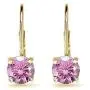 Yellow Gold Flashed Sterling Silver 6mm Round-cut Leverback Earrings Made with Swarovski Crystals Yellow Gold Flashed Sterling Silver 6mm Round-cut Leverback Earrings Made with Swarovski Crystals