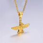 U7 Farvahar Pendant Chain Stainless/Black Gun/18K Gold Plated Symbol Iran Persian Gift Necklace, Customizable