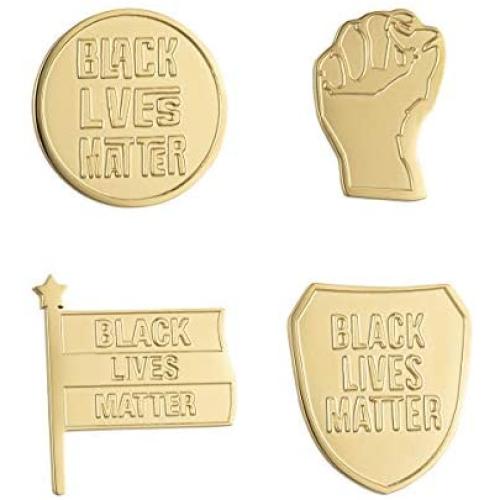 Black Lives Matter Pins-Black Raised Fist Lapel Pin BLM Pin for Clothes Backpacks Shirts