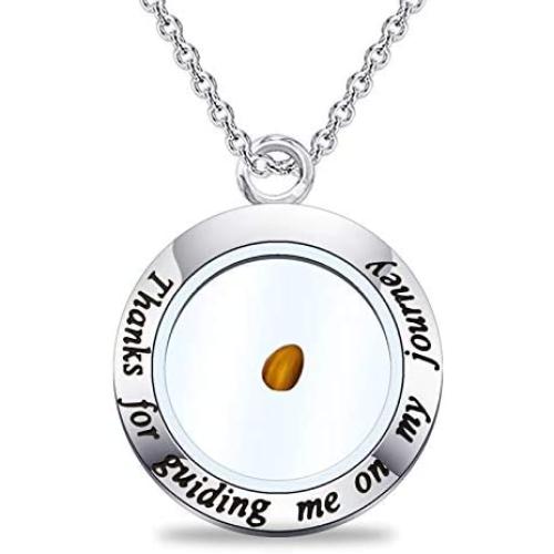 CYTING Mustard Seed Necklace Thanks for Guiding Me On My Journey Confirmation Sponsor Necklace Appreciation Gift for Sponsor Godmother Godfather
