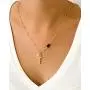 Religious Necklace for Women 18K Gold Plated Chain Cross & Miraculous Pendant Genuine Azabache Protection Jewelry