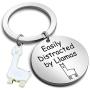 G-Ahora Llamas Keychain Easily Distracted by Llamas Alpaca Jewelry Gift for Llamas Lovers(by Llamas KR)