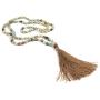 KAMRESH Long Matte Amazonite Stone Necklace Wrap Bracelets with Tassel Pendant Women Men Handmade Jewelry for Yoga Meditation Rosary Prayer