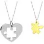 Ckysee Couples Necklace,Heart Puzzle Matching Necklace, Jewelry Pendant Gift for Men Women/Friendship/Mother Daugther