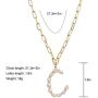 ZLYSF Initial Necklace for Women Girls Large Big Letter Necklace - Paperclip Chain Alphabet Pendant Necklace Jewelry Gift