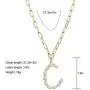 ZLYSF Initial Necklace for Women Girls Large Big Letter Necklace - Paperclip Chain Alphabet Pendant Necklace Jewelry Gift