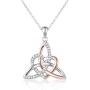 Celtic Trinity Knot Necklace Irish Jewelry Triquetra Trinity Vintage Heart Pendant Necklace Earrings for Women Girl Mother Daughter Gift