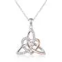 Celtic Trinity Knot Necklace Irish Jewelry Triquetra Trinity Vintage Heart Pendant Necklace Earrings for Women Girl Mother Daughter Gift