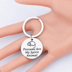 CENWA Funny Possum Gift Opossum Lover Gift Possums are My Spirit Animal Keychain Wildlife Rescue Gift Opossum Mom Gift