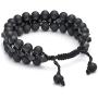 Jovivi Beads Chakra Bracelet Tigers Eye Gemstone Black Onyx Obsidian Lava Rock Stone Essential Oil Diffuser Bracelet Natural Energy Yoga Healing Crystals Bracelet Adjustble for Women Men