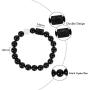 EnjoIt 10mm Natural Black Onyx Stone Zodiac Bracelet Star Sign Constellation Horoscope Bracelet for Women Men with Constellation Card C2282