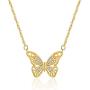 Ascona Dainty Butterfly Necklace 18K Gold/Silver/Rose Gold Plated Cubic Zirconia Butterfly Pendant Chain Necklaces for Women Grils