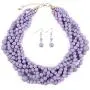 RIAH FASHION Braided Chunky Cluster Bead Bubble Statement Necklace - Multi Strand Twisted Colorful Twisted Ball Hammock Bib Collar Acrylic, Sparkly Crystal RIAH FASHION Braided Chunky Cluster Bead Bubble Statement Necklace - Multi Strand Twisted Colorful Twisted Ball Hammock Bib Collar Acrylic, Sparkly Crystal