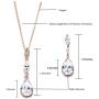 UDORA Zirconia Teardrop Long Earrings Necklace Bridal Bridesmaid Jewelry Sets Wedding Prom Women Gifts