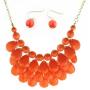 Bib Bubble Statement Necklace & Earrings Jewelry Set Inspired. - Fashion Jewelry - Orange