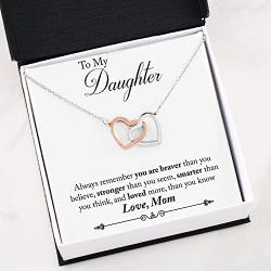 Faith Davis Interlocking Hearts Necklace - Gift for Daughter from Mom - Birthday, Graduation, or Just Because!