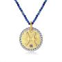 SISMIURRA 12 Zodiac Necklace 18K Gold Plated Natural Stone Chain 5A CZ Astrology Coin Pendant Necklace Birthday Jewelry Gifts for Women Girls