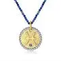 SISMIURRA 12 Zodiac Necklace 18K Gold Plated Natural Stone Chain 5A CZ Astrology Coin Pendant Necklace Birthday Jewelry Gifts for Women Girls