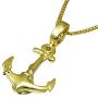 VANAXIN Nautical Anchor Necklace Pendants Pirate Navy Anchor Necklaces 24 inch Gold Chain Hip Hop Jewelry(JNR11131)